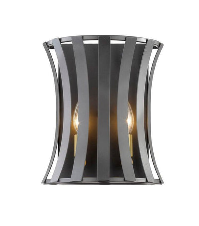 Bronze Gold Caged Round Wall Sconce - LV LIGHTING