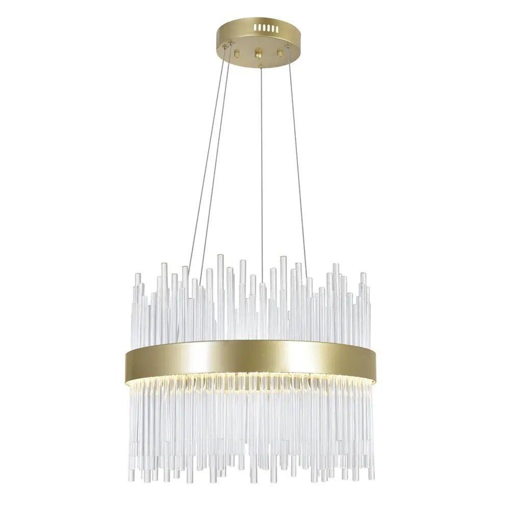LED Medallion Gold with Crystal Chandelier - LV LIGHTING