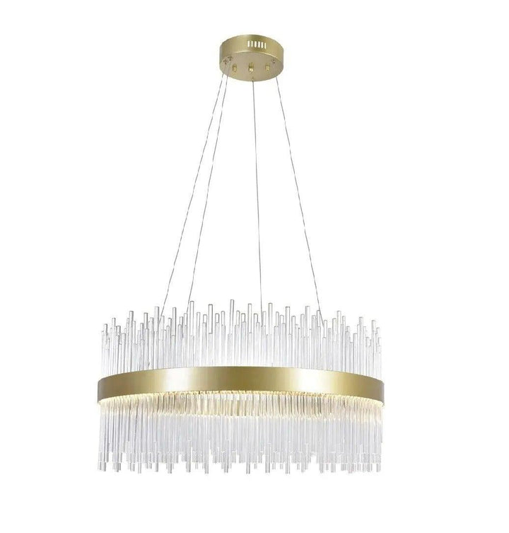 LED Medallion Gold with Crystal Chandelier - LV LIGHTING