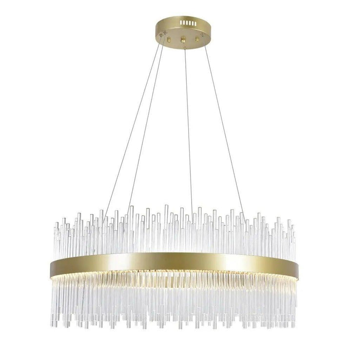 LED Medallion Gold with Crystal Chandelier - LV LIGHTING