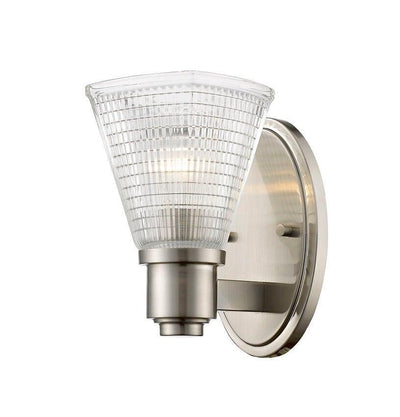 Steel with Patterned Clear Glass Shade Wall Sconce - LV LIGHTING