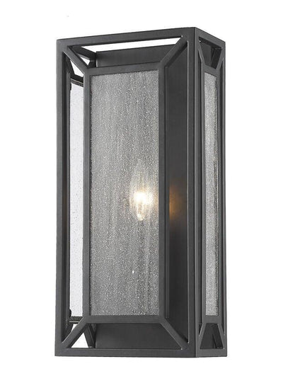 Bronze with Clear Seedy Glass Shade Rectangle Wall Sconce - LV LIGHTING