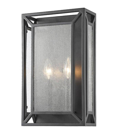 Bronze with Clear Seedy Glass Shade Rectangle Wall Sconce - LV LIGHTING