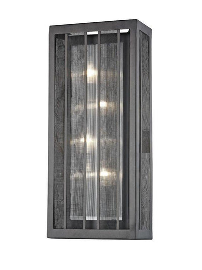 Bronze with Clear Reeded Glass Shade Wall Sconce - LV LIGHTING
