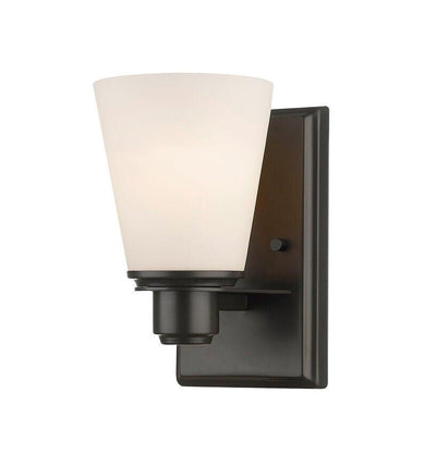 Steel with Matte Opal Glass Shade Wall Sconce - LV LIGHTING