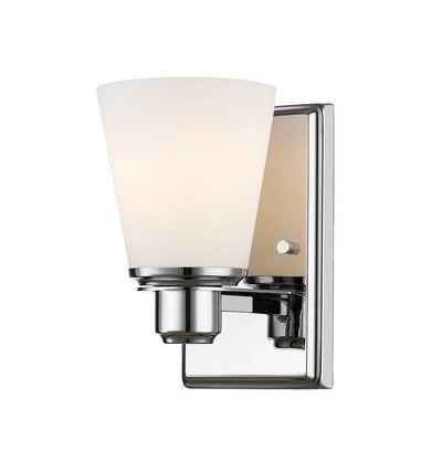 Steel with Matte Opal Glass Shade Wall Sconce - LV LIGHTING