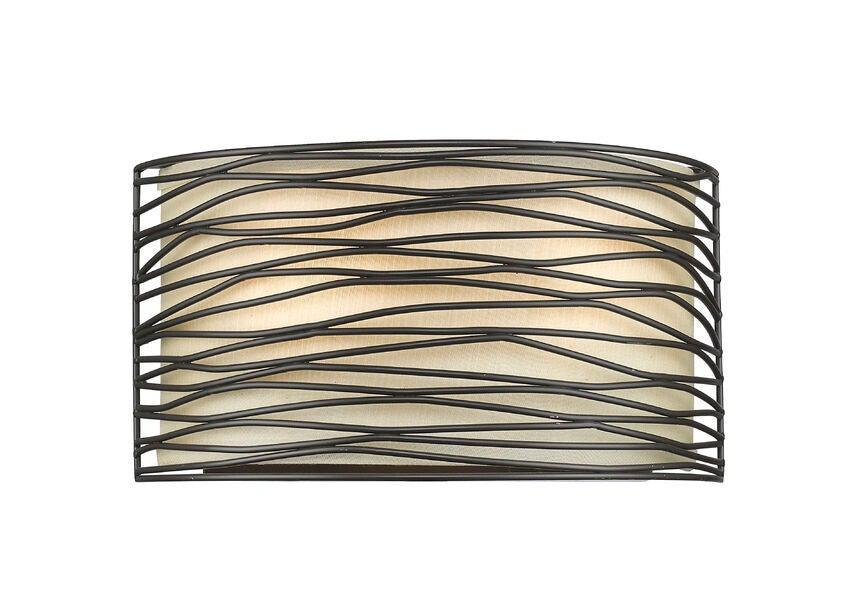 Bronze with Flax Linen Glass Shade Wall Scoce - LV LIGHTING