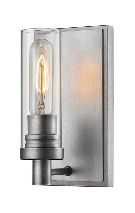 Steel with Cylindrical Clear Glass Shade Wall Sconce - LV LIGHTING
