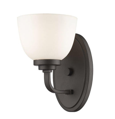 Steel Curve Arm with Glass Shade Single Light Wall Sconce - LV LIGHTING