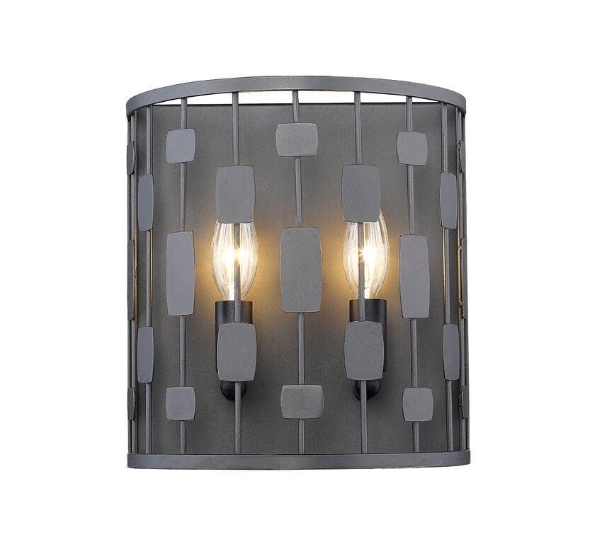 Steel with Orb and Drum Shade Wall Sconce - LV LIGHTING