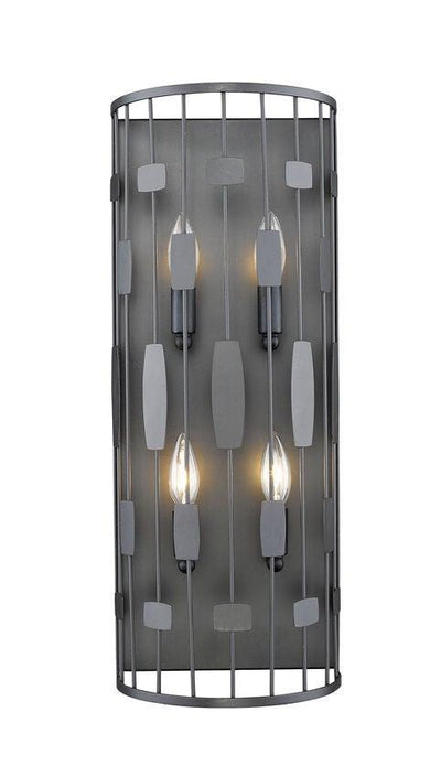 Steel with Orb and Drum Shade Wall Sconce - LV LIGHTING