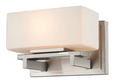 Steel with Rectanble Matte Opal Glass Shade Wall Sconce - LV LIGHTING