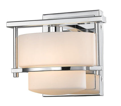 Steel with Matte Opal Glass Shade Single Light Wall Sconce - LV LIGHTING