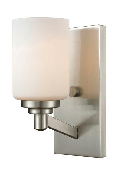 Steel with Cylindrical Matte Opal Glass Shade Wall Sconce - LV LIGHTING