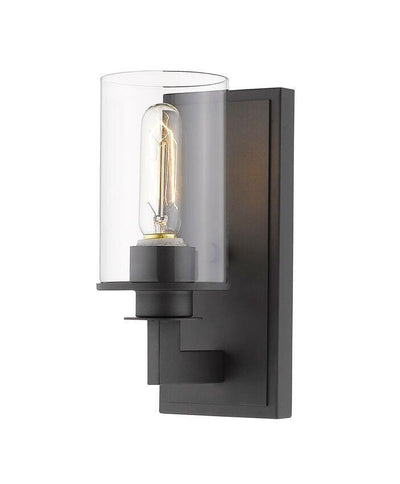 Steel with Cylindrical Clear Glass Shade Wall Sconce - LV LIGHTING