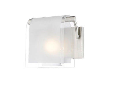 Steel with Bent Frosted Glass Shade Single Light Wall Sconce - LV LIGHTING