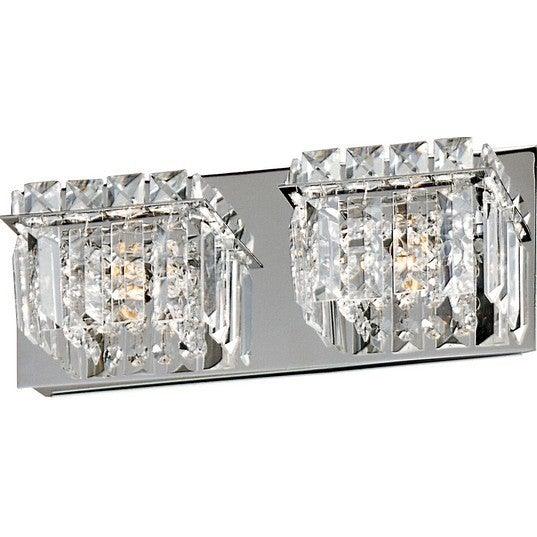 Chrome with Square Cut Crystal Vanity Light - LV LIGHTING