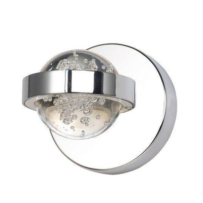 Polished Chrome with Bubble Glass Globe Vanity Light - LV LIGHTING