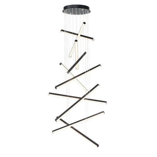 LED Black Minimalist Fitted with V Shape Acrylic Diffuser Chandelier - LV LIGHTING