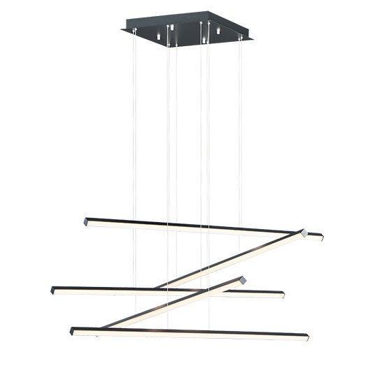 LED Black with Frosted Acrylic Diffuser Linear Pendant - LV LIGHTING
