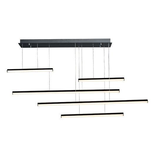 LED Black with Acrylic Diffuser Linear Multiple Pendant - LV LIGHTING