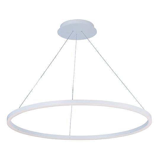 LED Matte White with Acrylic Shade Ring Chandelier - LV LIGHTING