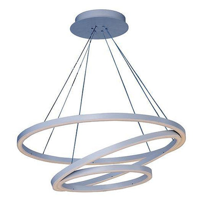 LED Matte White with Acrylic Shade Ring Chandelier - LV LIGHTING