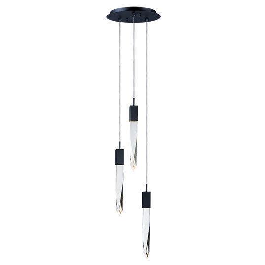 Black with Multiple Beveled Crystal Pendant - LV LIGHTING