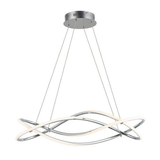 LED Polished Chrome Twisted Design Chandelier - LV LIGHTING