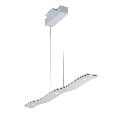 LED Matte White Wavey Linear Pendant - LV LIGHTING