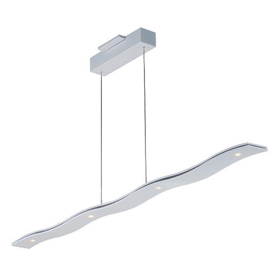 LED Matte White Wavey Linear Pendant - LV LIGHTING