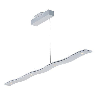 LED Matte White Wavey Linear Pendant - LV LIGHTING