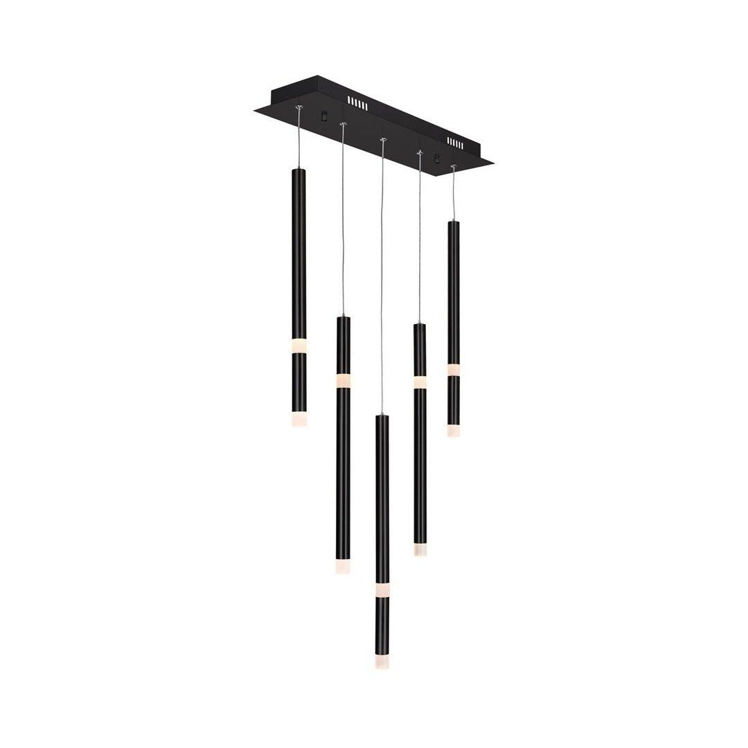 LED Black With Acrylic Diffuser 5 Light Linear Pendant - LV LIGHTING