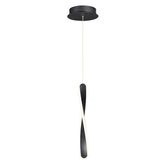 LED Black Twisted Single Light Pendant - LV LIGHTING