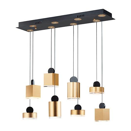 LED Black and Gold with Multiple Light Linear Pendant - LV LIGHTING
