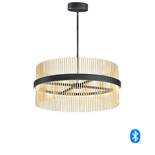 LED Black with Round Tubing  Chandelier - LV LIGHTING