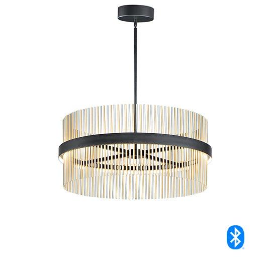 LED Black with Round Tubing  Chandelier - LV LIGHTING
