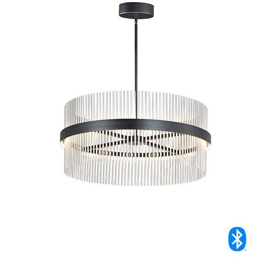 LED Black with Round Tubing  Chandelier - LV LIGHTING