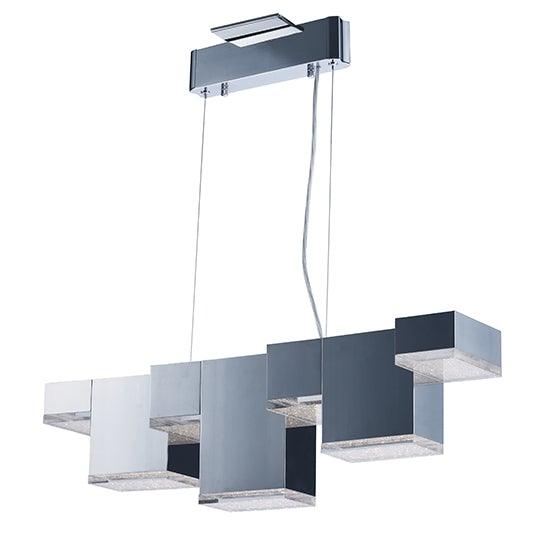 LED Polished Chrome with Acrylic Diffuser Boxes Pendant - LV LIGHTING