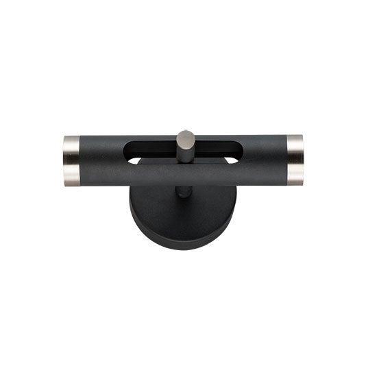 LED Black with Satin Nickel Cylinder Wall Sconce - LV LIGHTING