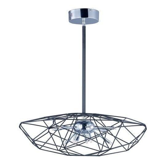 Polished Chrome with Geometric Frame Chandelier - LV LIGHTING