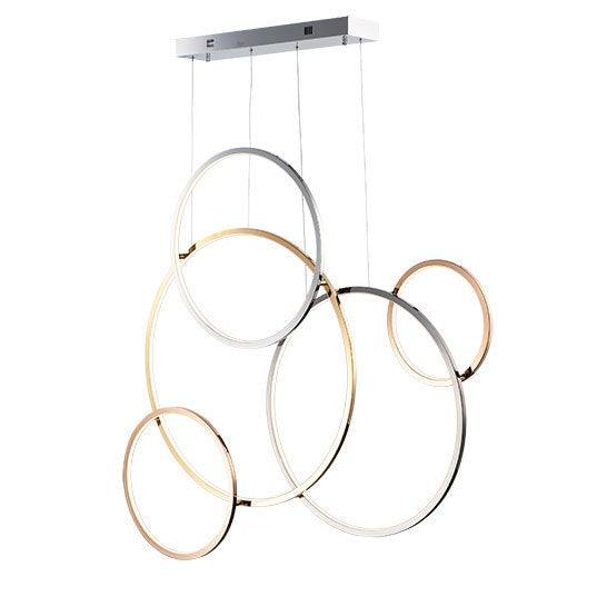 LED Multi Colour Large 5 Ring Pendant - LV LIGHTING