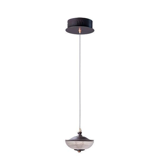 LED Bronze and Gold with Prismatic Clear Glass Pendant - LV LIGHTING