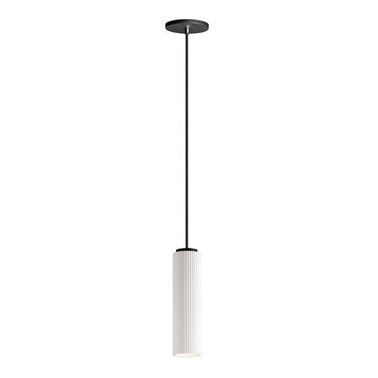 Black with White Gypsum Cylindrical Shade Pendant - LV LIGHTING