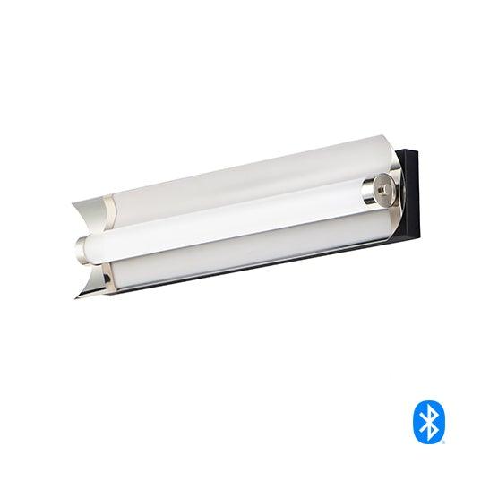 LED Black and Polished Nickel with Acrylic Cylindrical Tube Vanity Light - LV LIGHTING