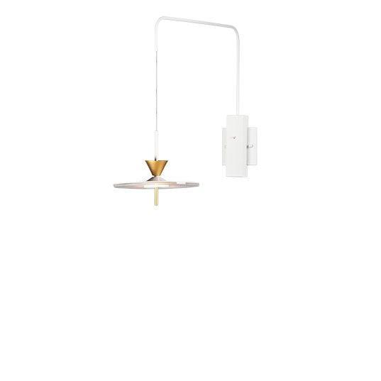 LED Matte White and Metallic Gold with Acrylic Disk Wall Sconce - LV LIGHTING
