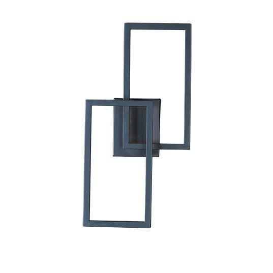 LED Black Double Rectangle Outdoor Wall Sconce - LV LIGHTING