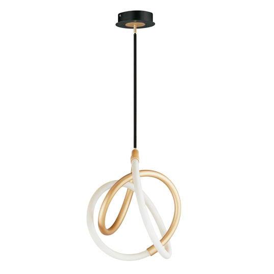 LED Black and Gold with Seamless Loop Mini Pendant - LV LIGHTING