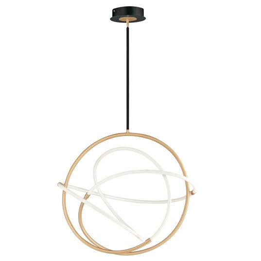 LED Black and Gold with Seamless Loop Pendant / Chandelier - LV LIGHTING