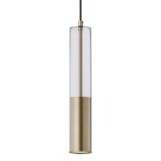 LED Aluminum with Clear Glass Tube Mini Pendant - LV LIGHTING